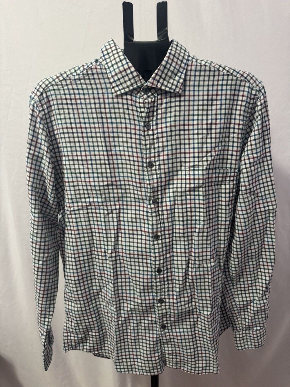 Rodd & Gunn Sports Fit Tattersall Check Shirt Mens L Woven in Italy Long Sleeve